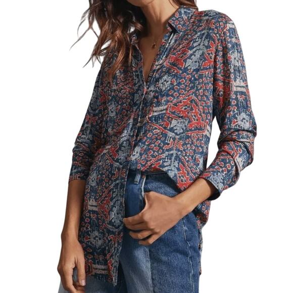 Anthropologie Tops - Anthropologie Pilcro Leilani Button Front Shirt Tunic Top